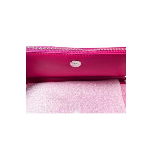 Rebecca Minkoff Womens Hot Pink Leather Fold Over Chain Strap Crossbody Bag New - Picture 7 of 16